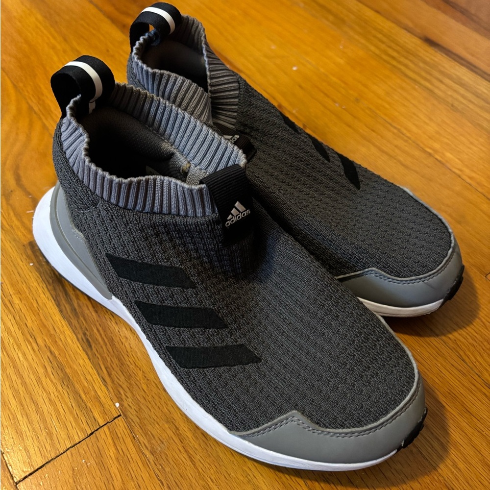 Adidas Gray and Black Slip-On Sneakers with Cushioned Midsole